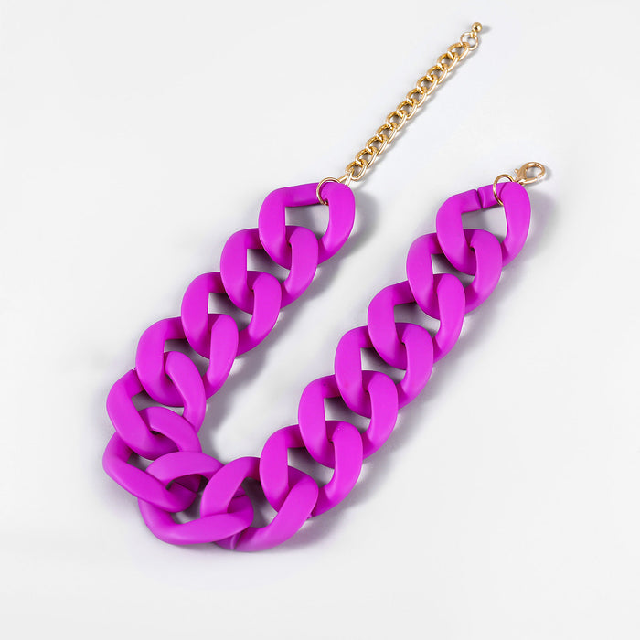 Wholesale Alloy Resin Candy Color Necklace JDC-NE-JL191 Necklaces 氿乐 purple Wholesale Jewelry JoyasDeChina Joyas De China
