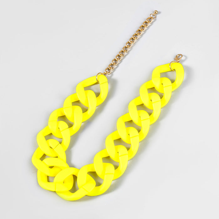 Wholesale Alloy Resin Candy Color Necklace JDC-NE-JL191 Necklaces 氿乐 yellow Wholesale Jewelry JoyasDeChina Joyas De China