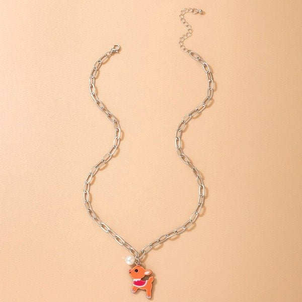 Wholesale alloy resin fawn single layer necklace JDC-NE-C200 NECKLACE 咏歌 Wholesale Jewelry JoyasDeChina Joyas De China