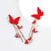 Wholesale alloy resin flannel earrings JDC-ES-JL804 Earrings 氿乐 red Wholesale Jewelry JoyasDeChina Joyas De China