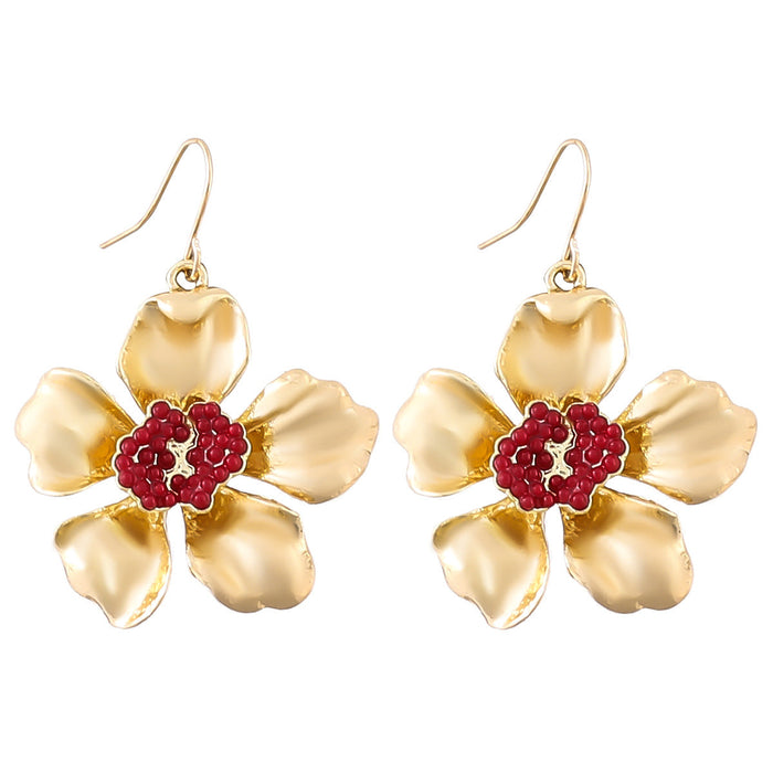 Wholesale Alloy Resin Flower Earrings JDC-ES-JL836 Earrings 氿乐 gold Wholesale Jewelry JoyasDeChina Joyas De China