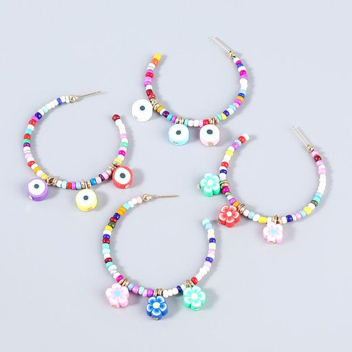 Wholesale alloy resin flower eye Earrings JDC-ES-JL821 Earrings 氿乐 Wholesale Jewelry JoyasDeChina Joyas De China