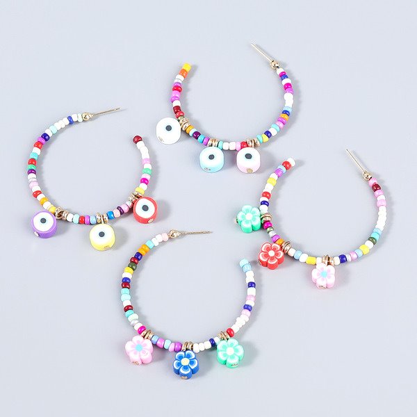 Wholesale alloy resin flower eye Earrings JDC-ES-JL821 Earrings 氿乐 Wholesale Jewelry JoyasDeChina Joyas De China