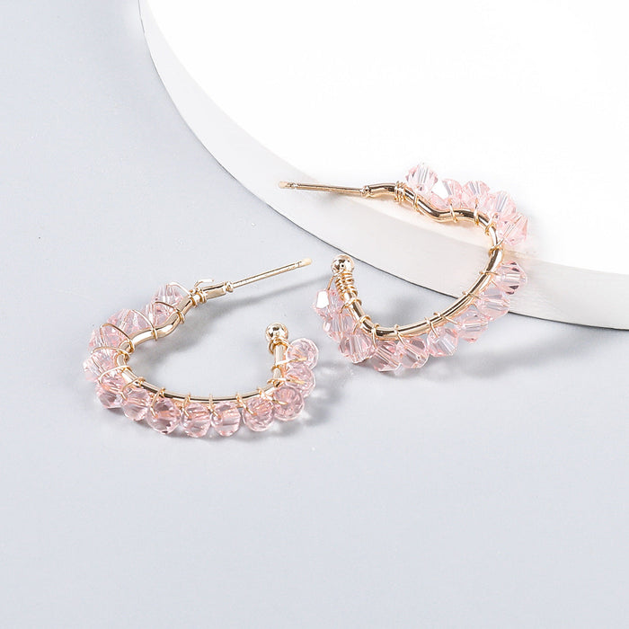 Wholesale alloy resin heart earrings JDC-ES-JL764 Earrings 氿乐 pink Wholesale Jewelry JoyasDeChina Joyas De China