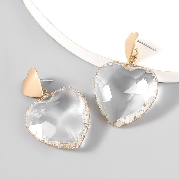 Wholesale alloy resin heart-shaped earrings JDC-ES-JL706 Earrings ?鹄? Wholesale Jewelry JoyasDeChina Joyas De China