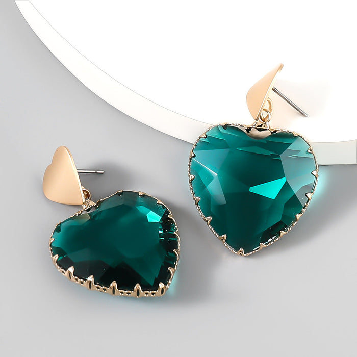 Wholesale alloy resin heart-shaped earrings JDC-ES-JL706 Earrings ?鹄? green Wholesale Jewelry JoyasDeChina Joyas De China