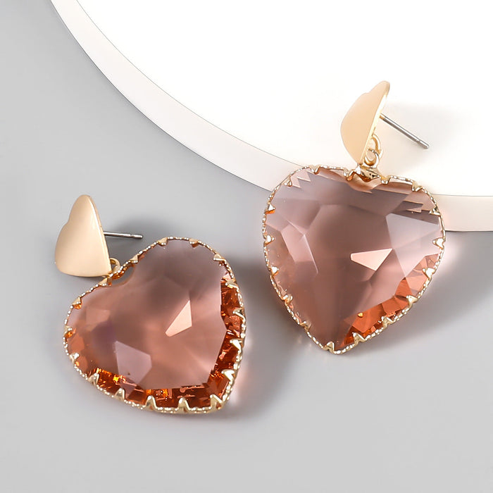 Wholesale alloy resin heart-shaped earrings JDC-ES-JL706 Earrings ?鹄? pink Wholesale Jewelry JoyasDeChina Joyas De China