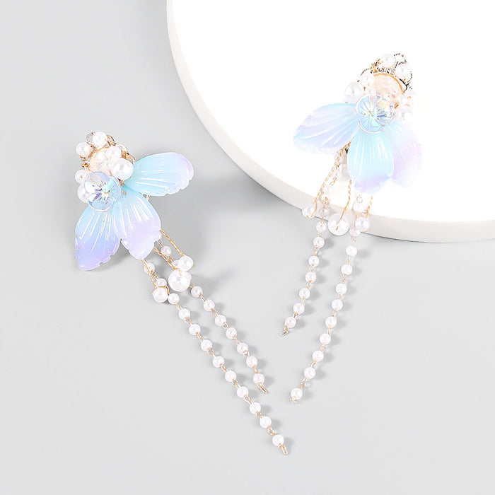 Wholesale Alloy Resin Imitation Pearl Earrings JDC-ES-JL805 Earrings 氿乐 blue Wholesale Jewelry JoyasDeChina Joyas De China