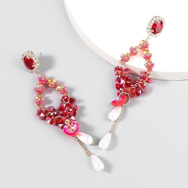 Wholesale Alloy Resin Imitation Pearl Flower Earrings JDC-ES-JL807 Earrings 氿乐 Wholesale Jewelry JoyasDeChina Joyas De China