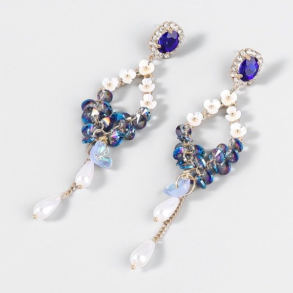 Wholesale Alloy Resin Imitation Pearl Flower Earrings JDC-ES-JL807 Earrings 氿乐 Wholesale Jewelry JoyasDeChina Joyas De China