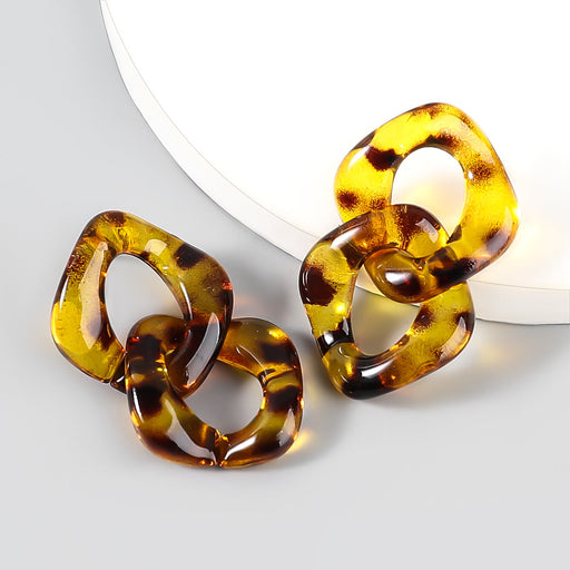 Wholesale alloy resin leopard print earrings JDC-ES-JL844 Earrings 氿乐 Wholesale Jewelry JoyasDeChina Joyas De China