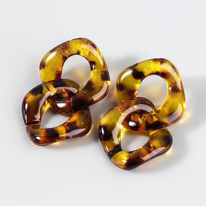 Wholesale alloy resin leopard print earrings JDC-ES-JL844 Earrings 氿乐 Wholesale Jewelry JoyasDeChina Joyas De China