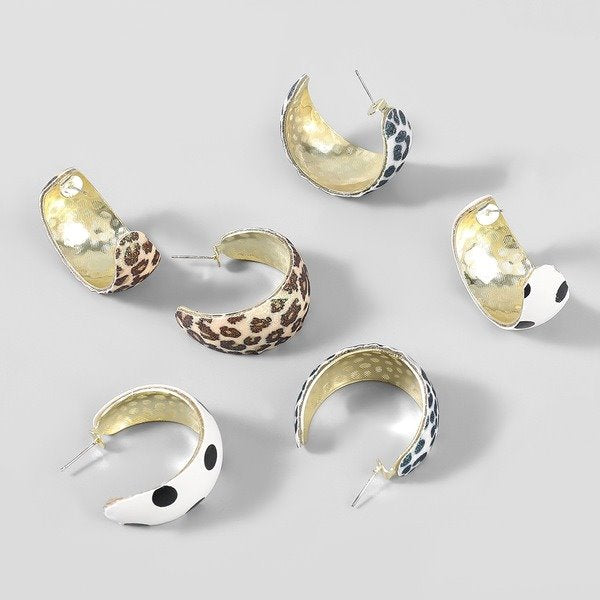 Wholesale Alloy Resin Polka Dot Leopard Print Earrings JDC-ES-JL732 Earrings 氿乐 Wholesale Jewelry JoyasDeChina Joyas De China