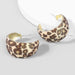 Wholesale Alloy Resin Polka Dot Leopard Print Earrings JDC-ES-JL732 Earrings 氿乐 brown Wholesale Jewelry JoyasDeChina Joyas De China