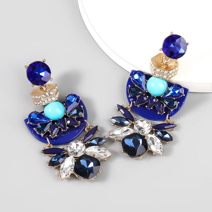 Wholesale Alloy Resin Rhinestone Earrings JDC-ES-JL679colored rhinestones Earrings ?鹄? blue Wholesale Jewelry JoyasDeChina Joyas De China