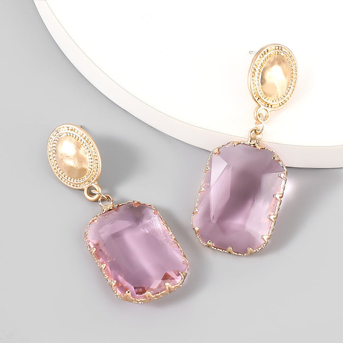 Wholesale Alloy Resin Square Earrings JDC-ES-JL707 Earrings ?鹄? pink Wholesale Jewelry JoyasDeChina Joyas De China