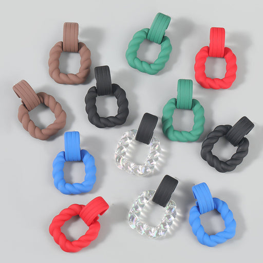 Wholesale Alloy Resin Square Earrings JDC-ES-JL761 Earrings 氿乐 Wholesale Jewelry JoyasDeChina Joyas De China