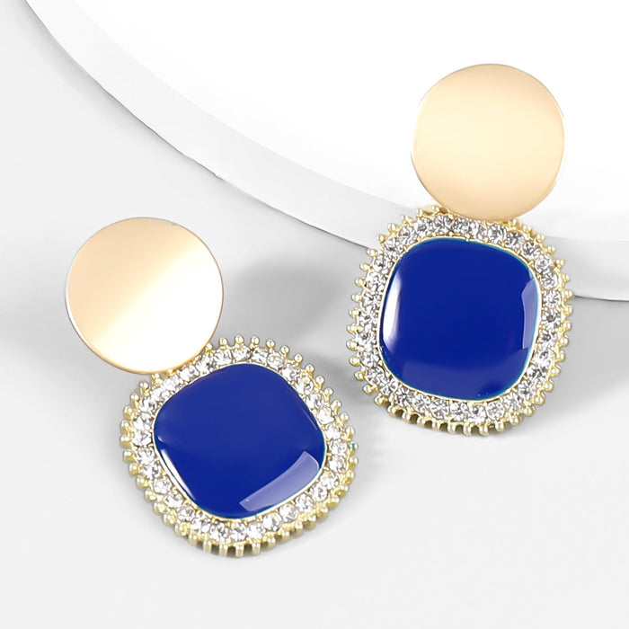 Wholesale Alloy Rhinestone Acrylic Geometric Earrings JDC-ES-JL786 Earrings 氿乐 blue Wholesale Jewelry JoyasDeChina Joyas De China