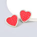 Wholesale Alloy Rhinestone Artificial Leather Love Earrings JDC-ES-JL766 Earrings 氿乐 red Wholesale Jewelry JoyasDeChina Joyas De China