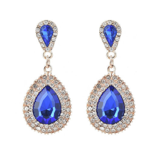 Wholesale Alloy Rhinestone Baroque Court Earrings JDC-ES-Chuangj003 Earrings 创爵 blue Wholesale Jewelry JoyasDeChina Joyas De China