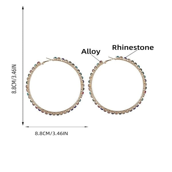Wholesale Alloy Rhinestone Big Circle Earrings JDC-ES-JL-021colored rhinestones Earrings ?鹄? Wholesale Jewelry JoyasDeChina Joyas De China
