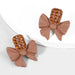 Wholesale Alloy Rhinestone Bow Earrings JDC-ES-JL708colored rhinestones Earrings ?鹄? brown Wholesale Jewelry JoyasDeChina Joyas De China