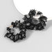 Wholesale alloy rhinestone cloth round earrings JDC-ES-JL728 Earrings 氿乐 black Wholesale Jewelry JoyasDeChina Joyas De China