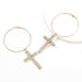 Wholesale Alloy Rhinestone Cross Earrings JDC-ES-JL722 Earrings 氿乐 gold Wholesale Jewelry JoyasDeChina Joyas De China