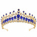 Wholesale Alloy Rhinestone Crystal Bridal Crown Headband JDC-HD-ZuanG002 Headband 钻岗 royal blue Wholesale Jewelry JoyasDeChina Joyas De China