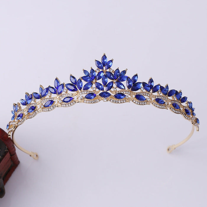Wholesale Alloy Rhinestone Crystal Bridal Crown Headband JDC-HD-ZuanG003 Headband 钻岗 blue Wholesale Jewelry JoyasDeChina Joyas De China