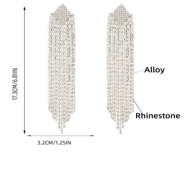 Wholesale Alloy Rhinestone Diamond Tassel Earrings JDC-ES-JL-017 Earrings ?鹄? Wholesale Jewelry JoyasDeChina Joyas De China