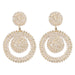 Wholesale alloy rhinestone double round earrings JDC-ES-JL859 Earrings 氿乐 gold Wholesale Jewelry JoyasDeChina Joyas De China
