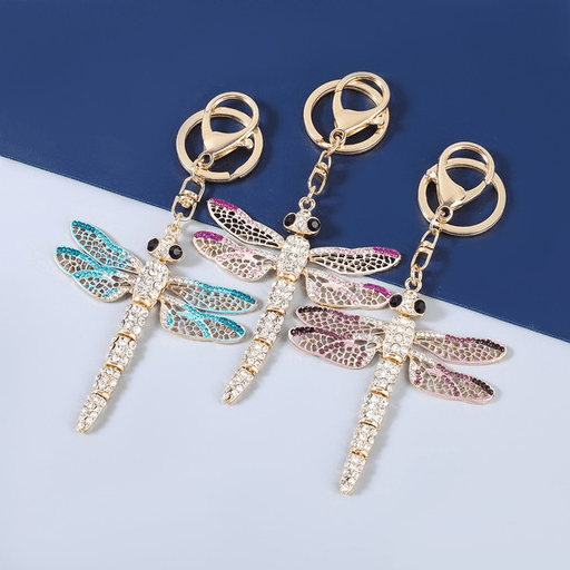 Wholesale Alloy Rhinestone Dragonfly Keychain JDC-KC-JL017 Keychains 氿乐 Wholesale Jewelry JoyasDeChina Joyas De China