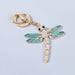 Wholesale Alloy Rhinestone Dragonfly Keychain JDC-KC-JL017 Keychains 氿乐 blue Wholesale Jewelry JoyasDeChina Joyas De China
