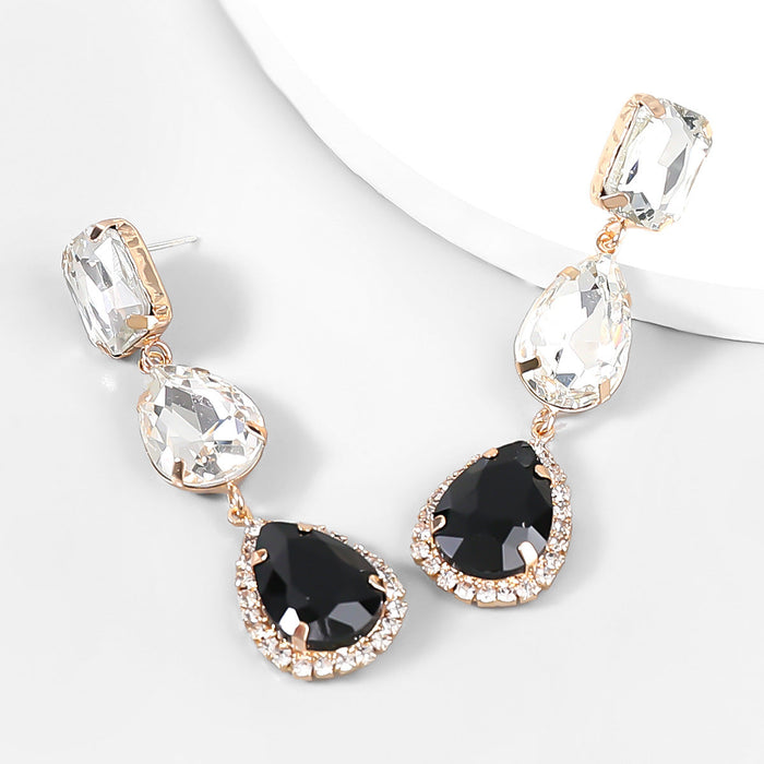 Wholesale Alloy Rhinestone Earrings JDC-ES-JL803 Earrings 氿乐 black Wholesale Jewelry JoyasDeChina Joyas De China