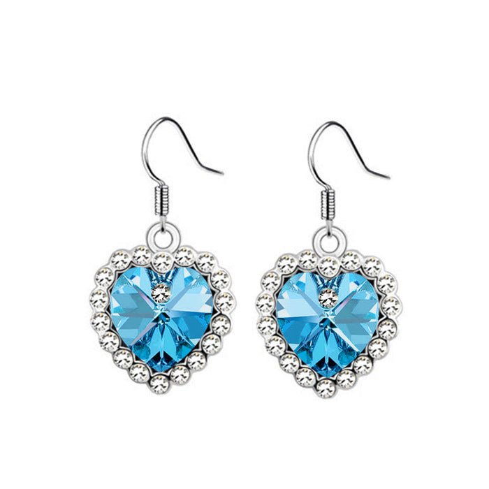 Wholesale alloy Rhinestone earrings JDC-ES-YinX005 Earrings 伊杏 blue-1 Wholesale Jewelry JoyasDeChina Joyas De China