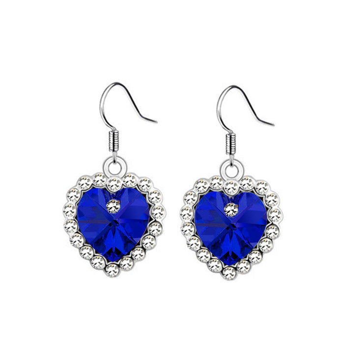 Wholesale alloy Rhinestone earrings JDC-ES-YinX005 Earrings 伊杏 blue-3 Wholesale Jewelry JoyasDeChina Joyas De China