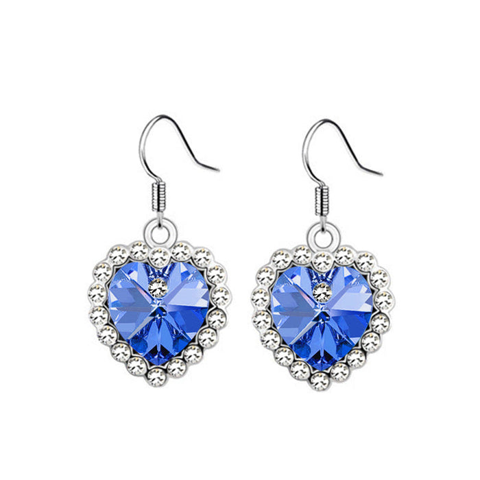 Wholesale alloy Rhinestone earrings JDC-ES-YinX005 Earrings 伊杏 blue-4 Wholesale Jewelry JoyasDeChina Joyas De China