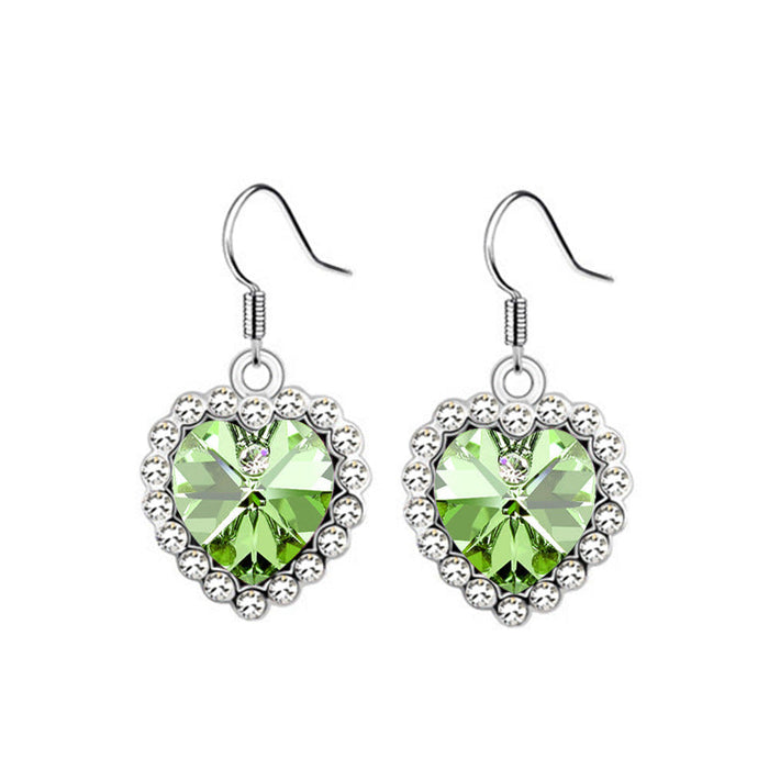 Wholesale alloy Rhinestone earrings JDC-ES-YinX005 Earrings 伊杏 green Wholesale Jewelry JoyasDeChina Joyas De China