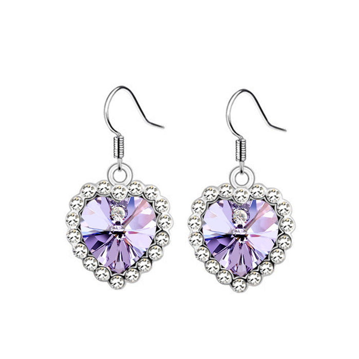 Wholesale alloy Rhinestone earrings JDC-ES-YinX005 Earrings 伊杏 purple-1 Wholesale Jewelry JoyasDeChina Joyas De China