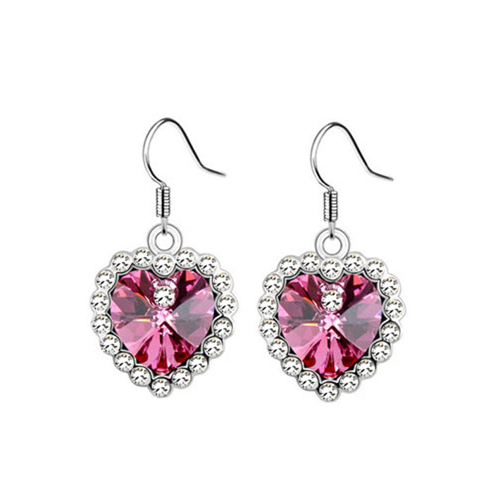 Wholesale alloy Rhinestone earrings JDC-ES-YinX005 Earrings 伊杏 rose-1 Wholesale Jewelry JoyasDeChina Joyas De China