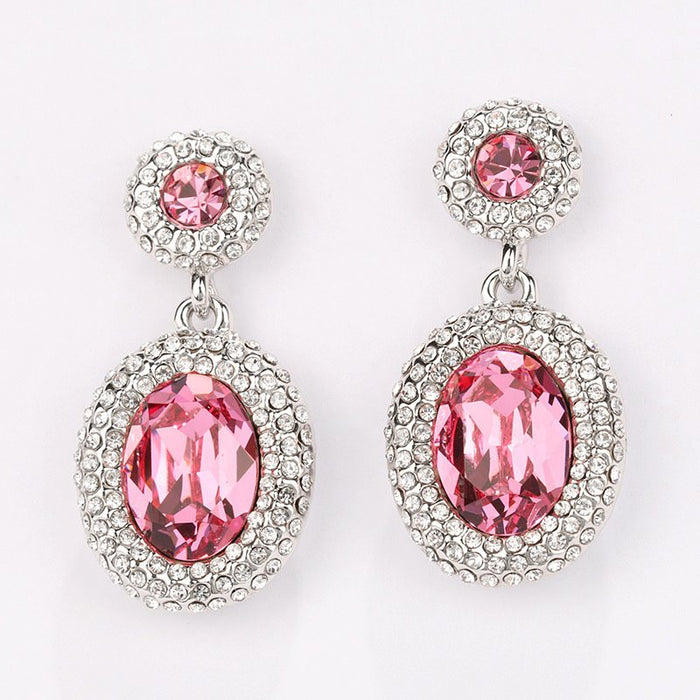 Wholesale alloy Rhinestone earrings JDC-ES-YinX007 Earrings 伊杏 rose Wholesale Jewelry JoyasDeChina Joyas De China