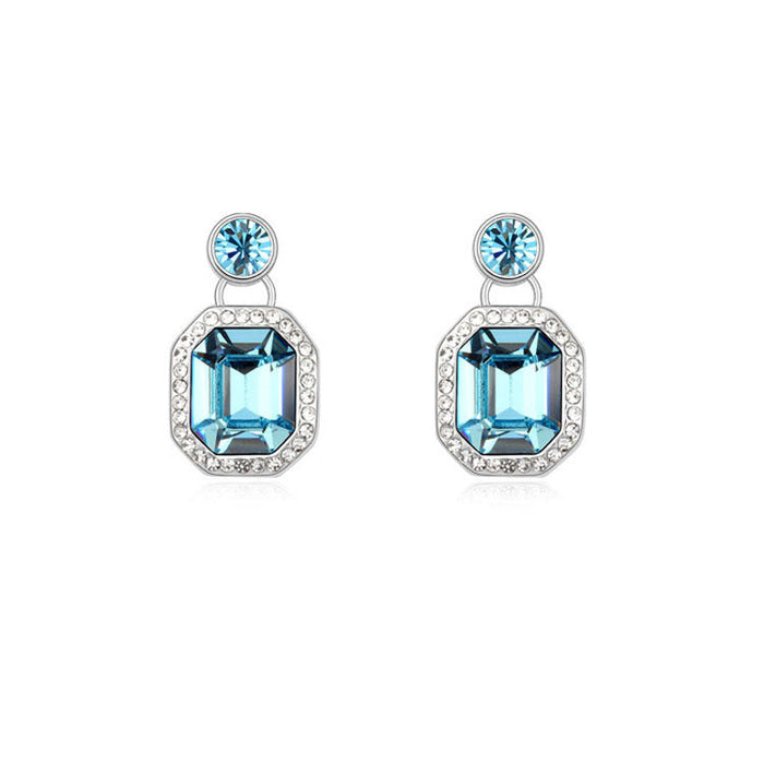 Wholesale alloy Rhinestone earrings JDC-ES-YinX011 Earrings 伊杏 blue Wholesale Jewelry JoyasDeChina Joyas De China
