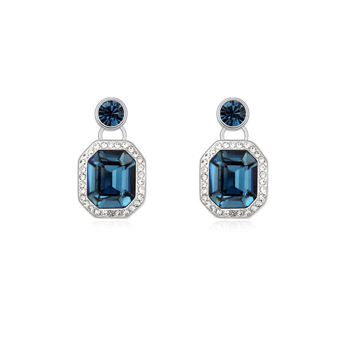 Wholesale alloy Rhinestone earrings JDC-ES-YinX011 Earrings 伊杏 deep blue Wholesale Jewelry JoyasDeChina Joyas De China