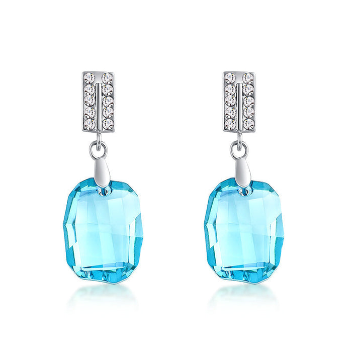 Wholesale alloy Rhinestone earrings JDC-ES-YinX012 Earrings 伊杏 blue Wholesale Jewelry JoyasDeChina Joyas De China