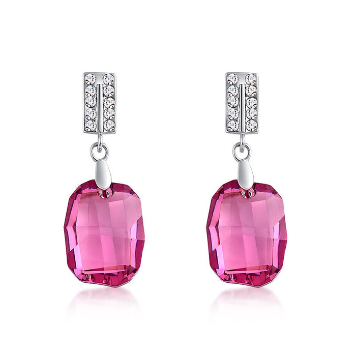 Wholesale alloy Rhinestone earrings JDC-ES-YinX012 Earrings 伊杏 pink Wholesale Jewelry JoyasDeChina Joyas De China