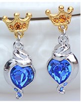 Wholesale alloy Rhinestone earrings JDC-ES-YinX013 Earrings 伊杏 blue Wholesale Jewelry JoyasDeChina Joyas De China
