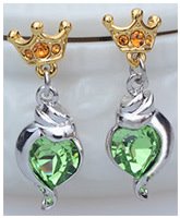 Wholesale alloy Rhinestone earrings JDC-ES-YinX013 Earrings 伊杏 green Wholesale Jewelry JoyasDeChina Joyas De China