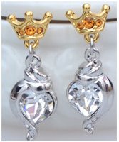 Wholesale alloy Rhinestone earrings JDC-ES-YinX013 Earrings 伊杏 white Wholesale Jewelry JoyasDeChina Joyas De China