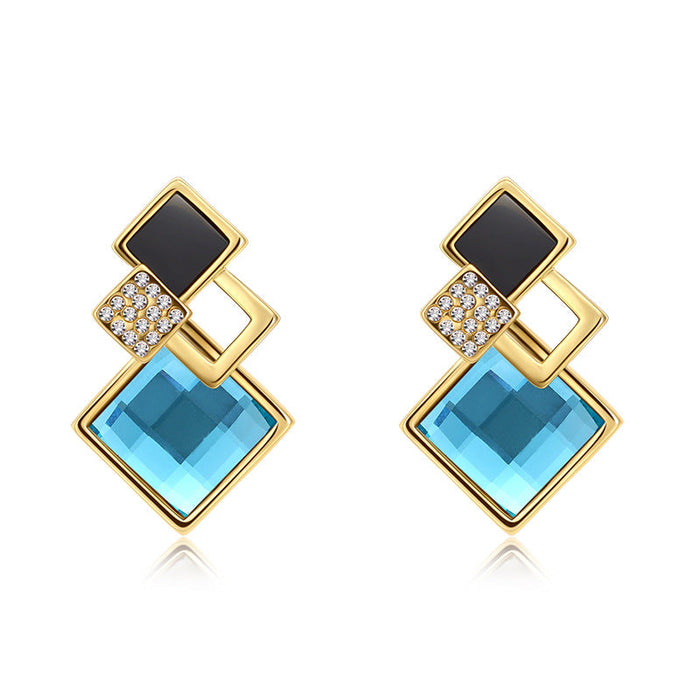 Wholesale alloy Rhinestone earrings JDC-ES-YinX018 Earrings 伊杏 blue Wholesale Jewelry JoyasDeChina Joyas De China